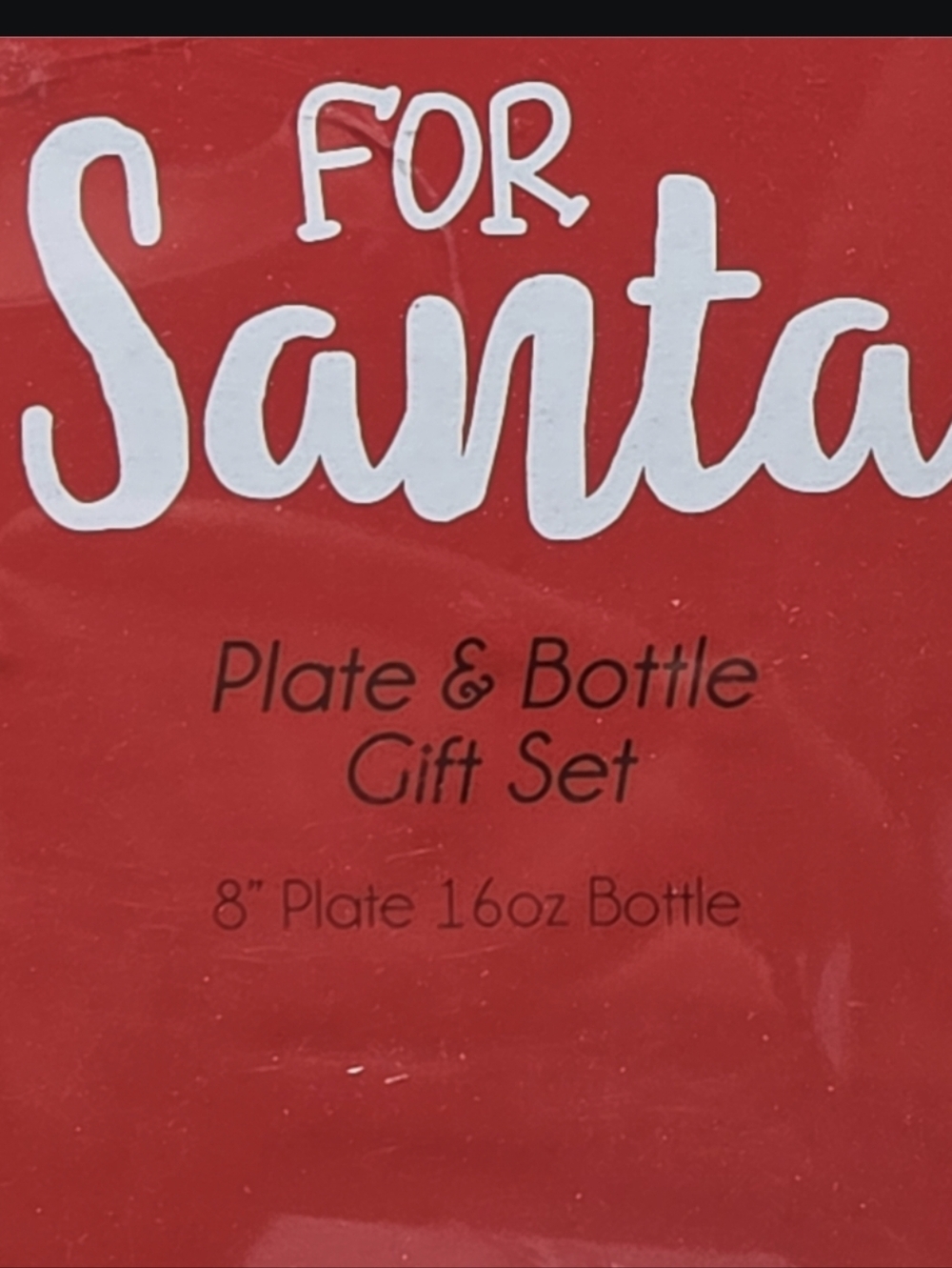 NIB- Cookies for Santa Plate and Milk Bottle Set - Red - Picture 10 of 12